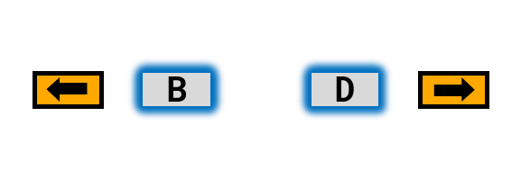 If your keypad doesn’t have arrow buttons, use **B** to go left and **D** to go right.
