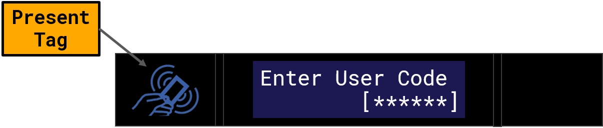 The present tag icon may be on the left, in which case, present your tag there.