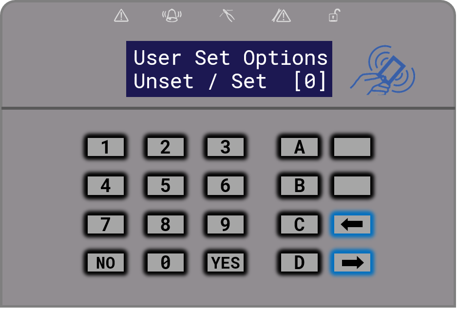Select the user opptions. In most cases, this will be `Unset / Set`