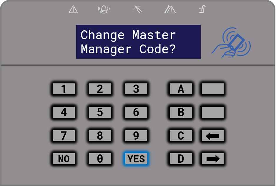 Change Master Manager Code? Select YES.