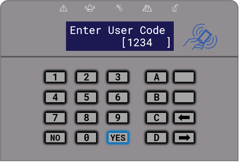Press YES after entering your code.