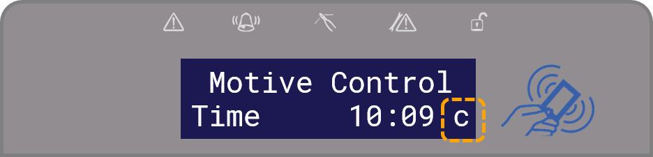 Chime status indicator on the bottom left of the display.