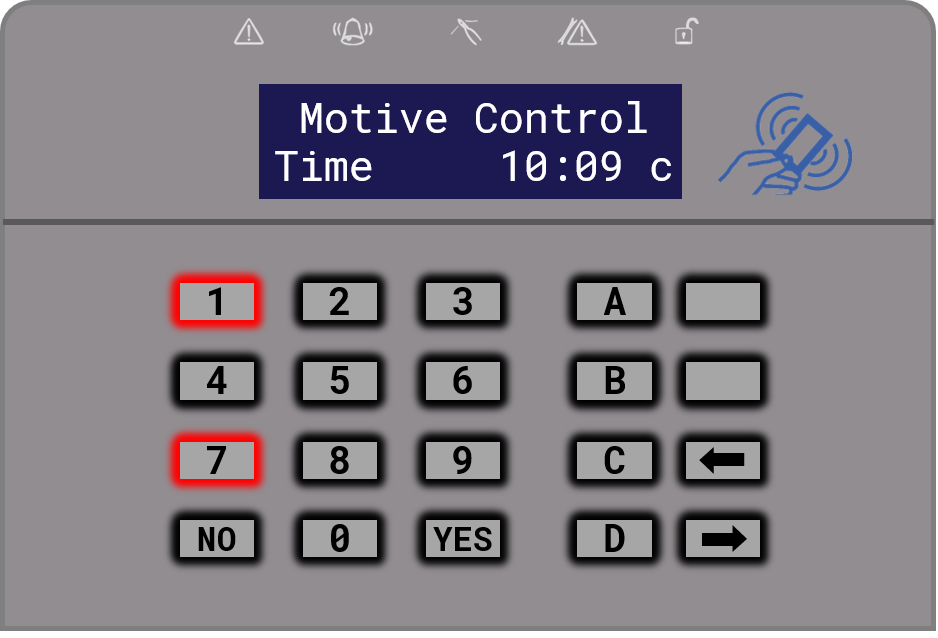 Hold the 1 and 7 key to activate the panic (holdup) alarm