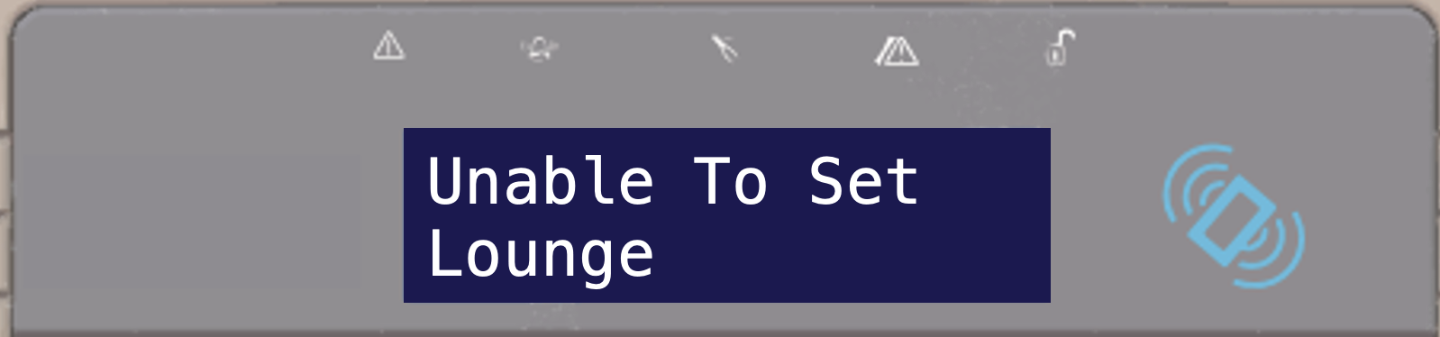 Alarm displaying “Unable To Set Lounge” - example room
